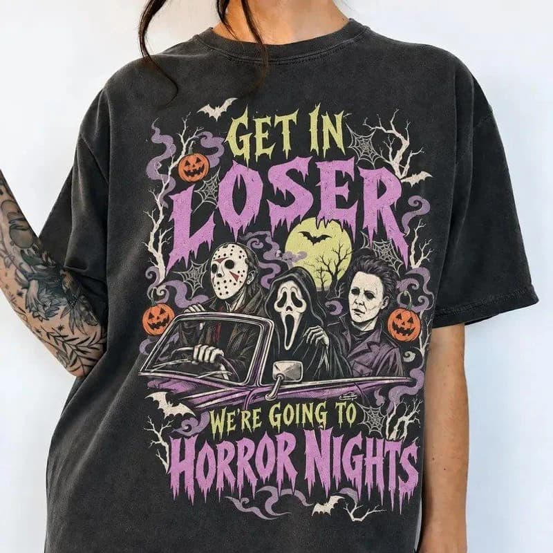 Get In Loser Horror Nights Tee – Pepper