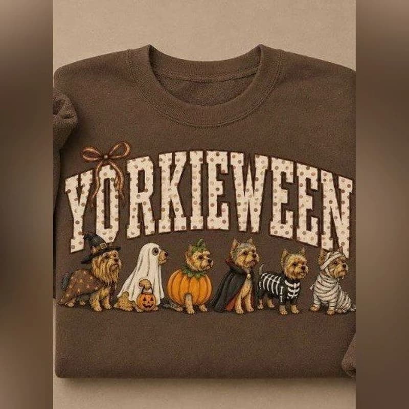 Yorkieween Halloween Sweatshirt – Dark Chocolate
