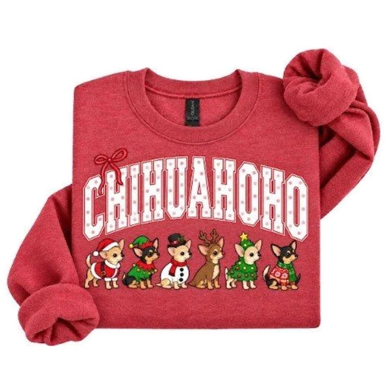 Chihuahoho Christmas Sweatshirt – Red