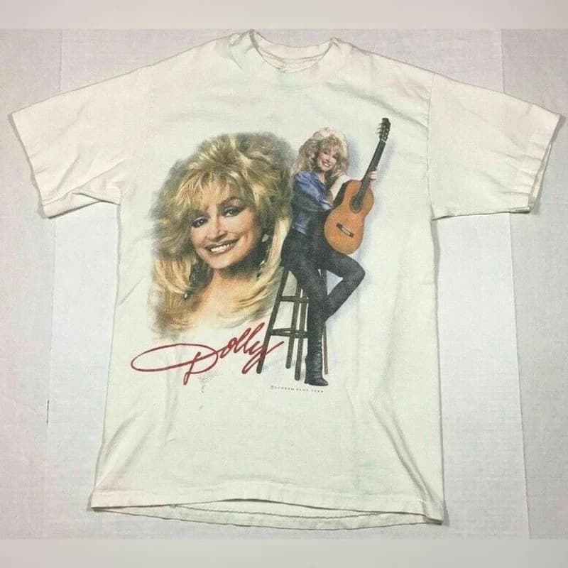 Dolly Vintage Guitar Tee – White