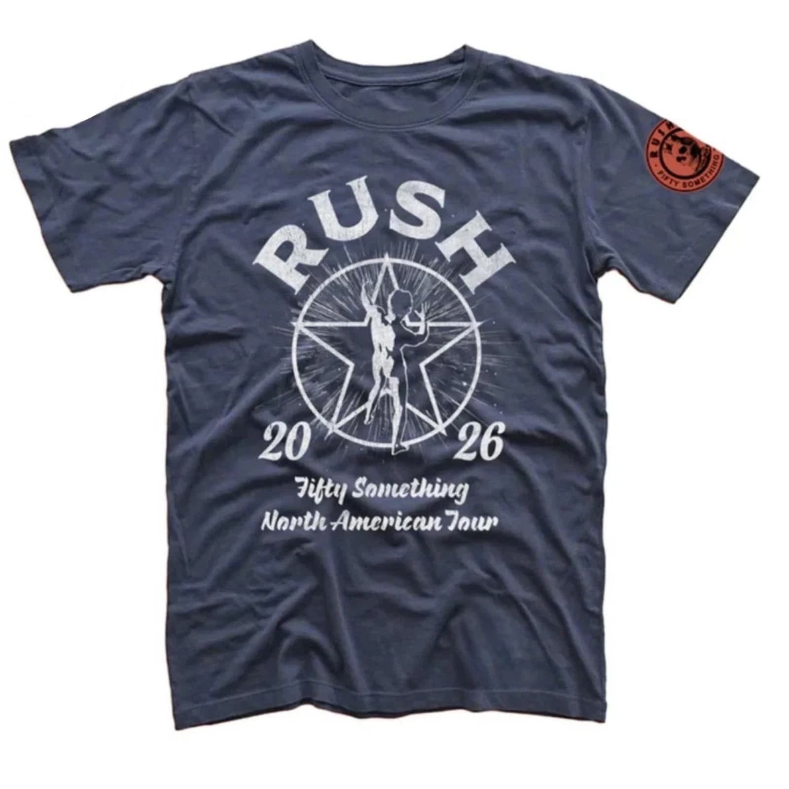 Rush Fifty Something 2026 Tee – Navy, front and sleeve