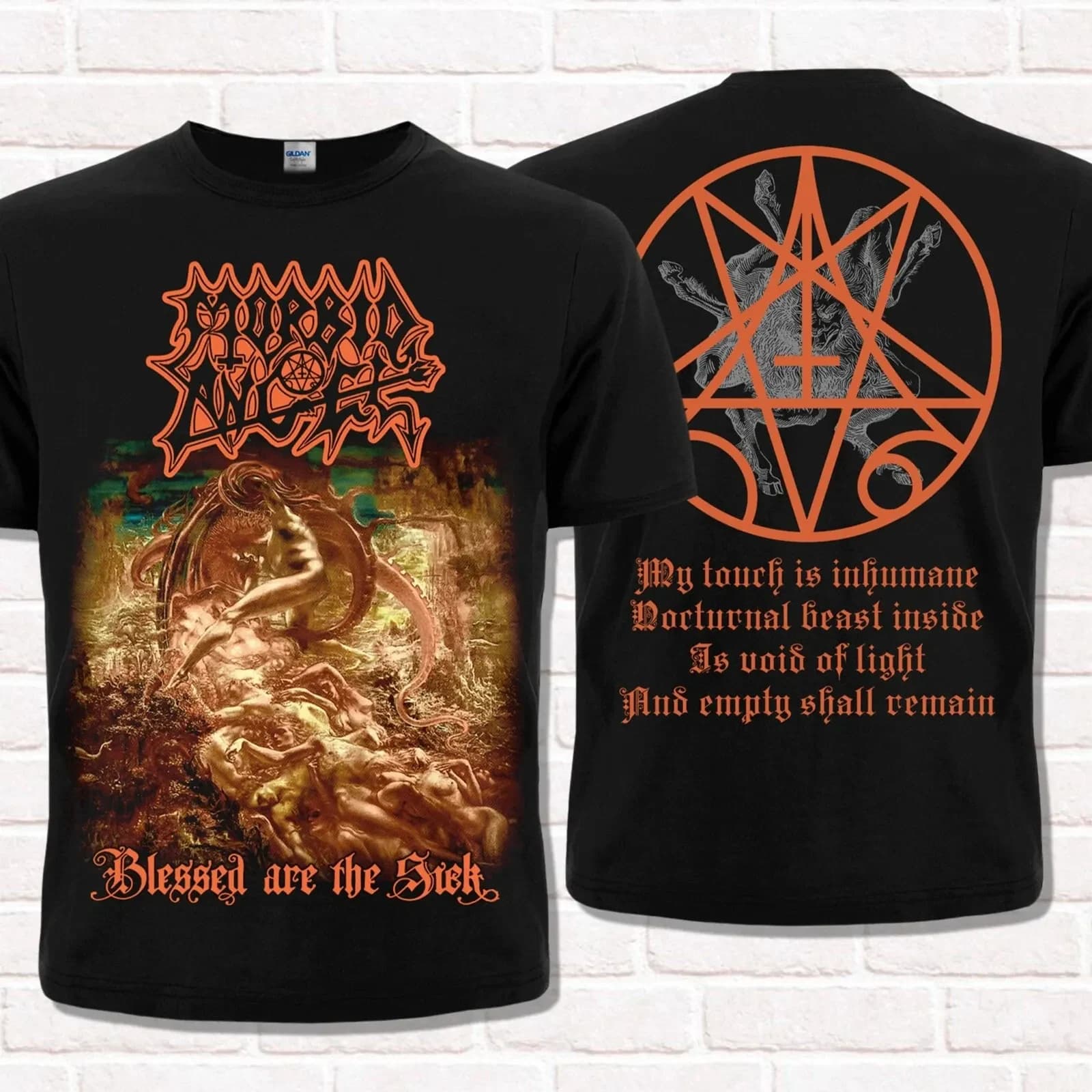 Morbid Angel Blessed Are the Sick Tee – Black, front and back