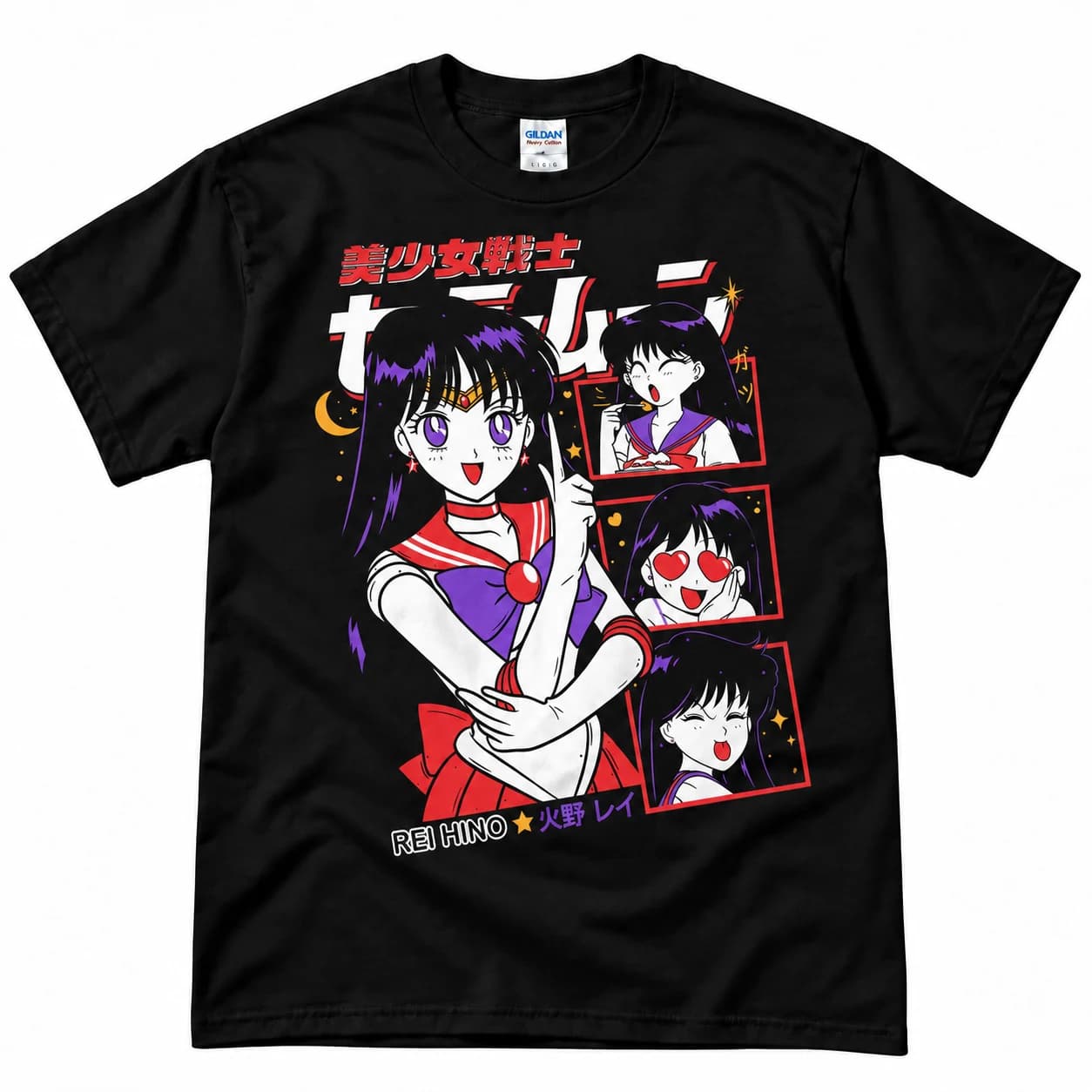 Sailor Mars Rei Hino Tee – Black