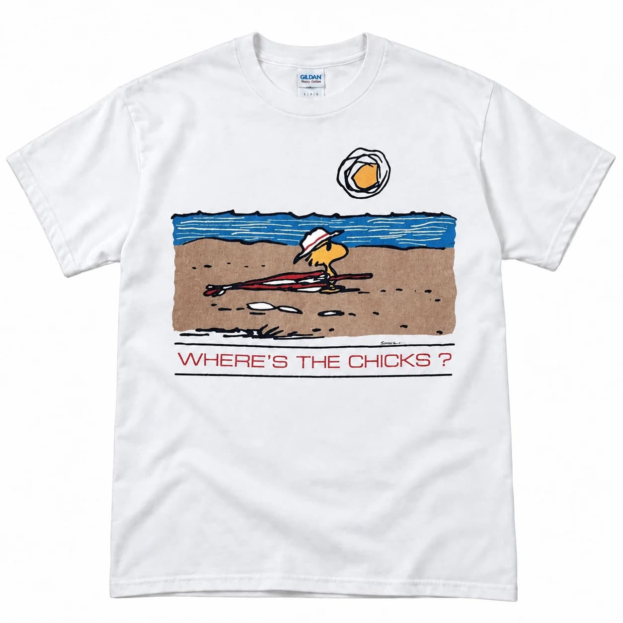 Where's the Chicks? Beach Tee – White