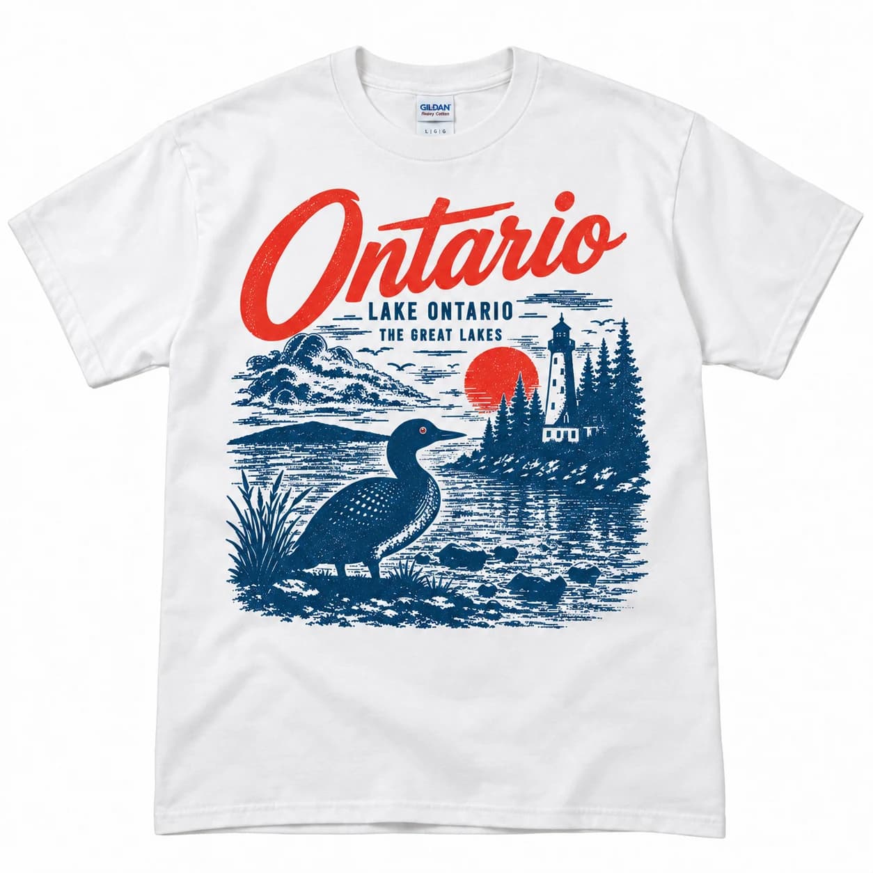 Lake Ontario Loon Tee – White